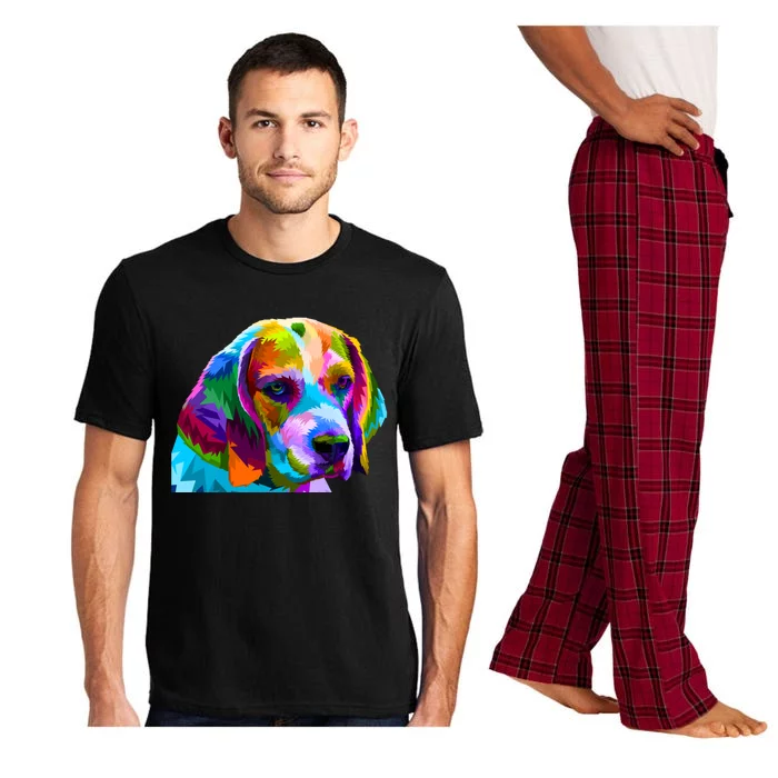 Beagle In Colorful Pop Art Design For Dog Owners Funny Gift Pajama Set