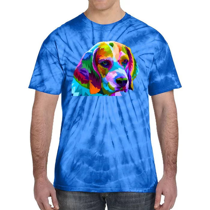 Beagle In Colorful Pop Art Design For Dog Owners Funny Gift Tie-Dye T-Shirt