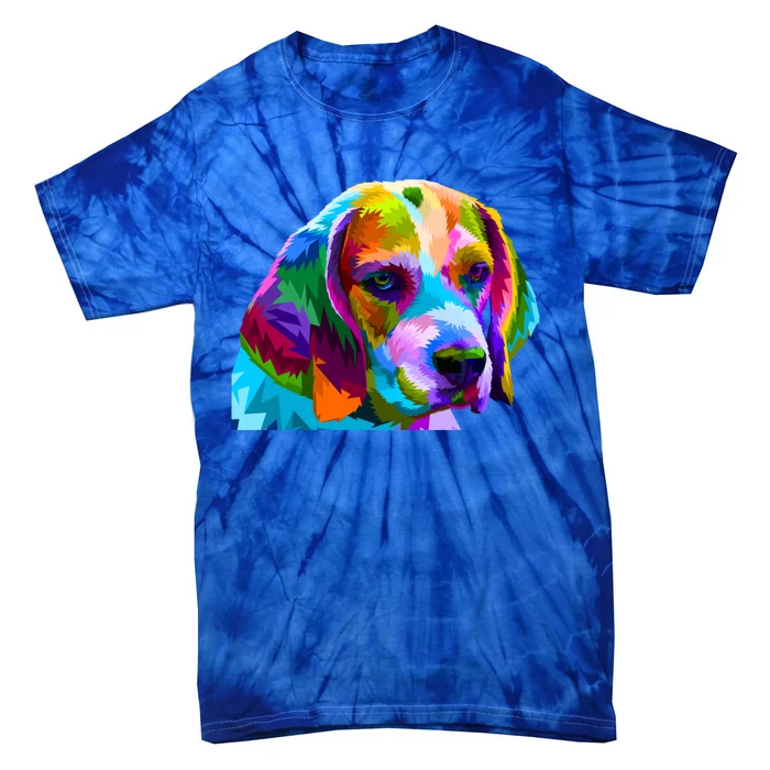 Beagle In Colorful Pop Art Design For Dog Owners Funny Gift Tie-Dye T-Shirt