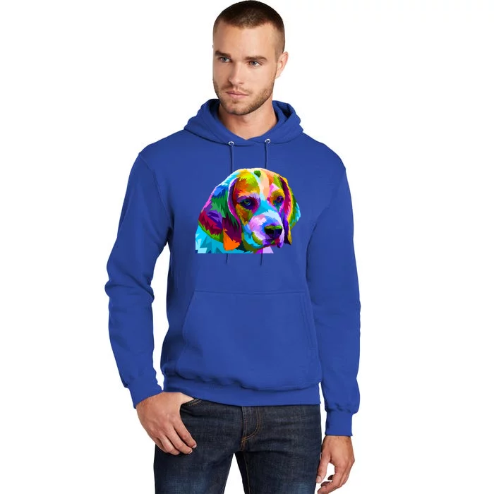 Beagle In Colorful Pop Art Design For Dog Owners Funny Gift Tall Hoodie