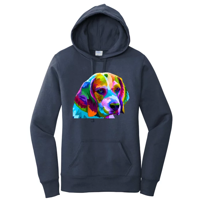 Beagle In Colorful Pop Art Design For Dog Owners Funny Gift Women's Pullover Hoodie