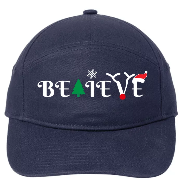 Believe In Christmas Gift 7-Panel Snapback Hat