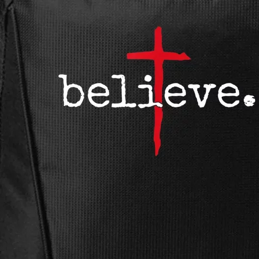 Believe In Cross Christian Saying City Backpack