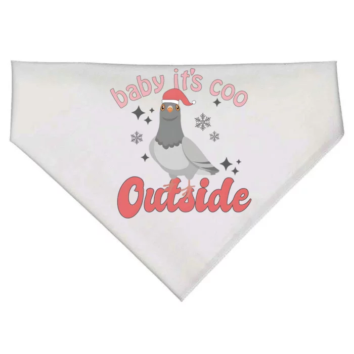 Baby ItS Coo Outside Funny Bird Nerd Christmas USA-Made Doggie Bandana