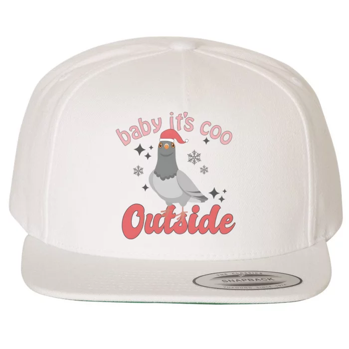 Baby ItS Coo Outside Funny Bird Nerd Christmas Wool Snapback Cap