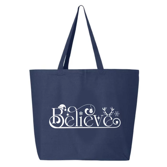 Believe In Christmas Spirit Cute Gift 25L Jumbo Tote