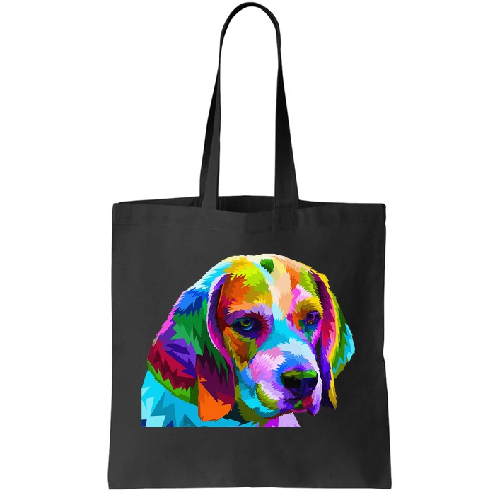 Beagle in Colorful Pop Art Design for Dog Owners Tote Bag