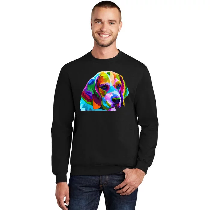 Beagle in Colorful Pop Art Design for Dog Owners Tall Sweatshirt