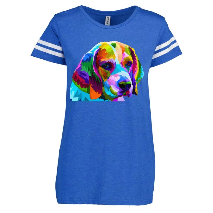 Beagle in Colorful Pop Art Design for Dog Owners Enza Ladies Jersey  Football T-Shirt