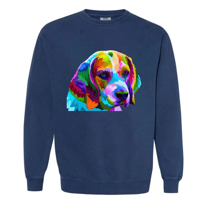 Beagle in Colorful Pop Art Design for Dog Owners Garment-Dyed Sweatshirt