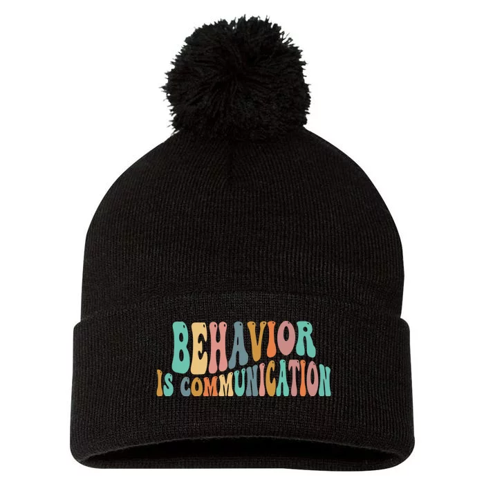 Behavior Is Communication Pom Pom 12in Knit Beanie