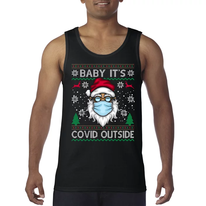 Baby It's Covid Outside Funny Ugly Christmas Tank Top