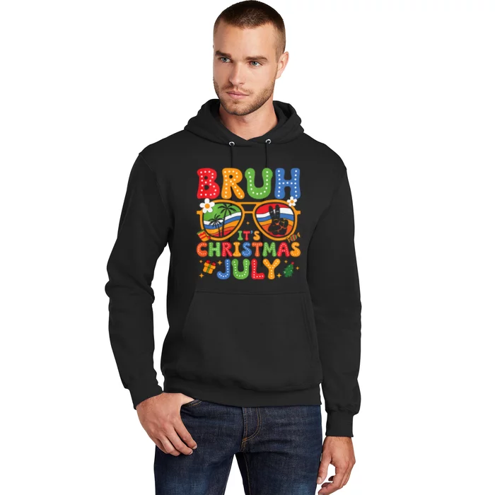 Bruh ItS Christmas In July Sunglasses Summer Beach Xmas Hoodie