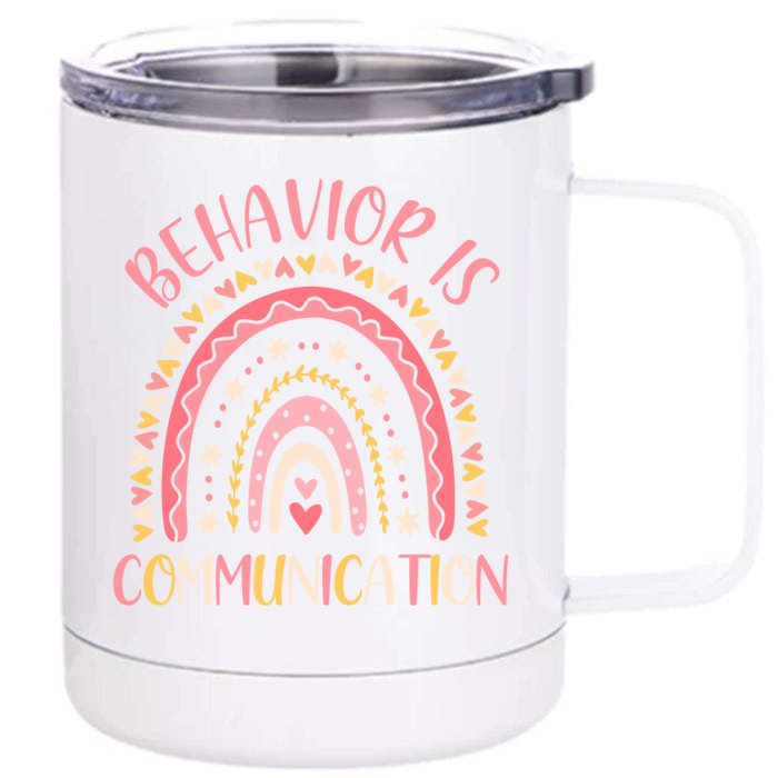 Behavior Is Communication Special Education Sped Teacher Gift Front & Back 12oz Stainless Steel Tumbler Cup