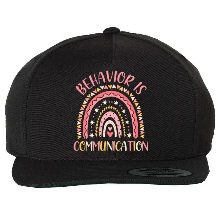 Behavior Is Communication Special Education Sped Teacher Funny Gift Wool Snapback Cap