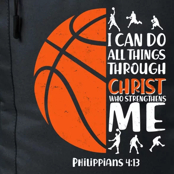 Basketball I Can Do All Things Through Christ Who Strengthens Me Philippian 4:13 Daily Commute Backpack