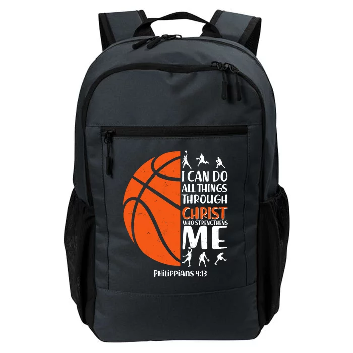 Basketball I Can Do All Things Through Christ Who Strengthens Me Philippian 4:13 Daily Commute Backpack