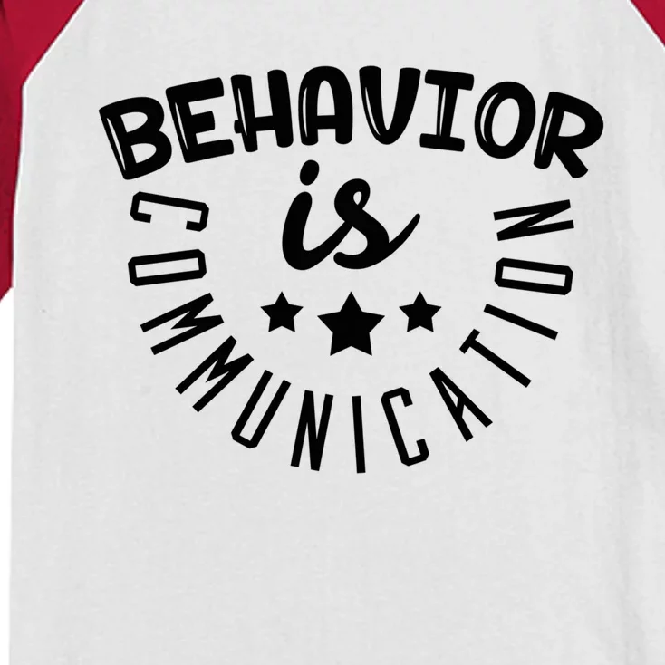 Behavior Is Communication Support Teachers Special Educators Cool Gift Kids Colorblock Raglan Jersey