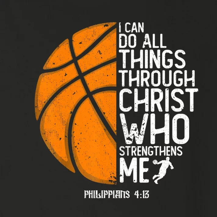 Basketball I Can Do All Things Through Christ Who Strengthens Me Philippian 4:13 Toddler Long Sleeve Shirt