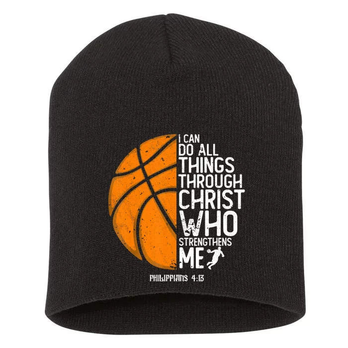 Basketball I Can Do All Things Through Christ Who Strengthens Me Philippian 4:13 Short Acrylic Beanie