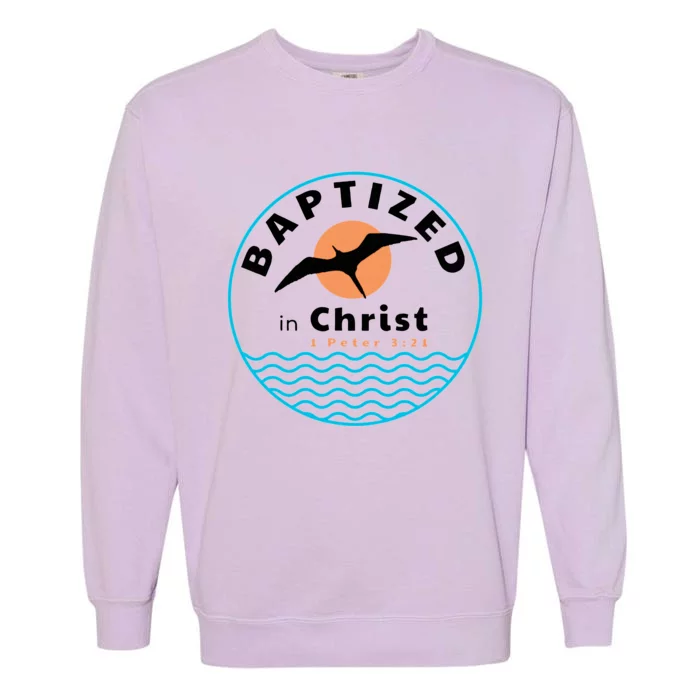 Baptized In Christ Christian Adult Baptism Garment-Dyed Sweatshirt