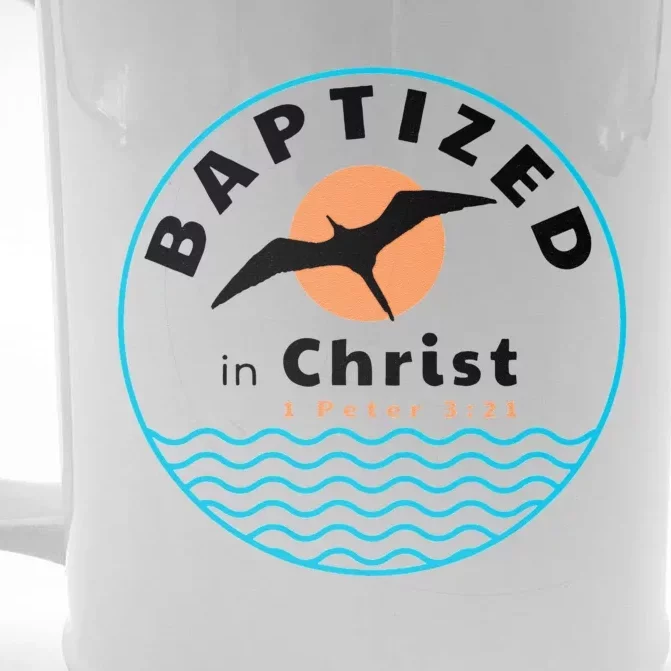 Baptized In Christ Christian Adult Baptism Front & Back Beer Stein