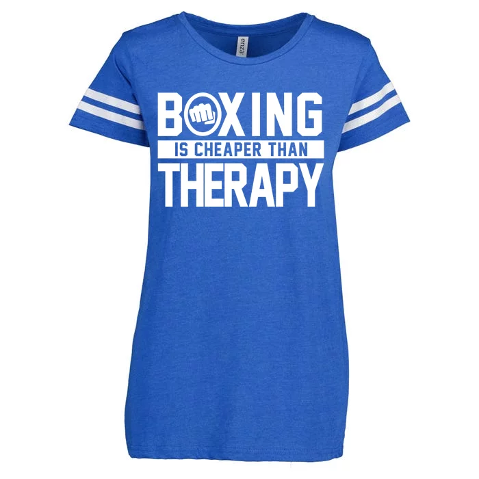 Boxing Is Cheaper Than Therapy Kickboxing Quote Fist Great Gift Enza Ladies Jersey Football T-Shirt