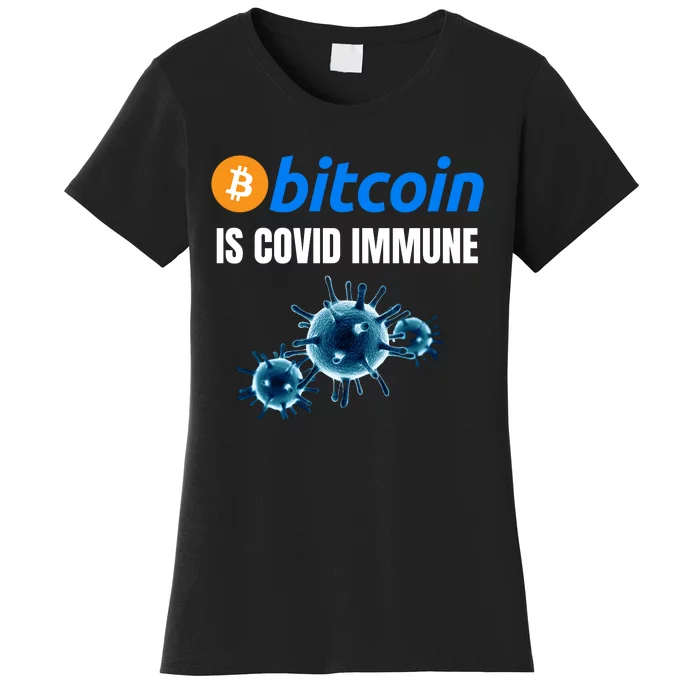 Bitcoin Is COVID Immune, Unstoppable, Plan B, Crypto Currency, Blockchain Women's T-Shirt