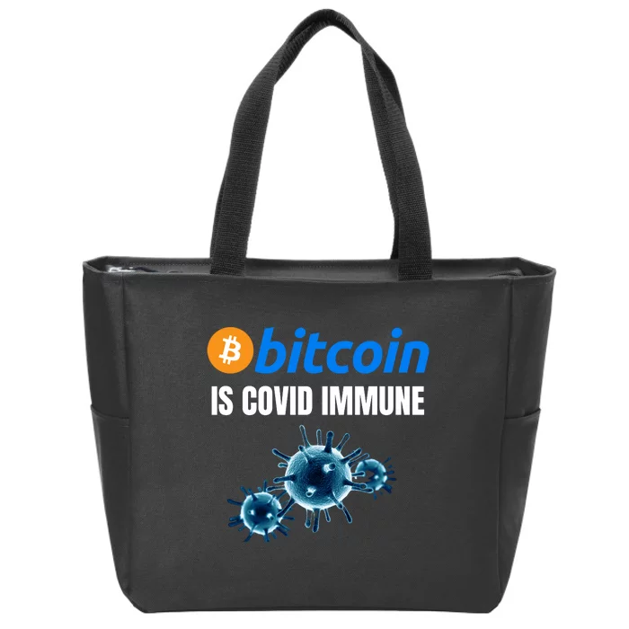 Bitcoin Is COVID Immune, Unstoppable, Plan B, Crypto Currency, Blockchain Zip Tote Bag