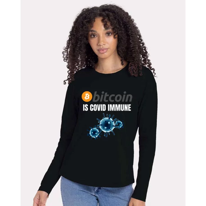 Bitcoin Is COVID Immune, Unstoppable, Plan B, Cryptocurrency, Blockchain, Crypto Womens Cotton Relaxed Long Sleeve T-Shirt