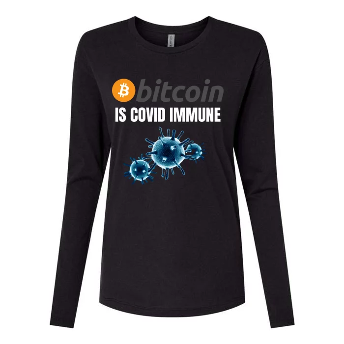 Bitcoin Is COVID Immune, Unstoppable, Plan B, Cryptocurrency, Blockchain, Crypto Womens Cotton Relaxed Long Sleeve T-Shirt