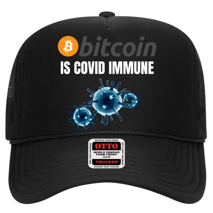 Bitcoin Is COVID Immune, Unstoppable, Plan B, Cryptocurrency, Blockchain, Crypto High Crown Mesh Trucker Hat