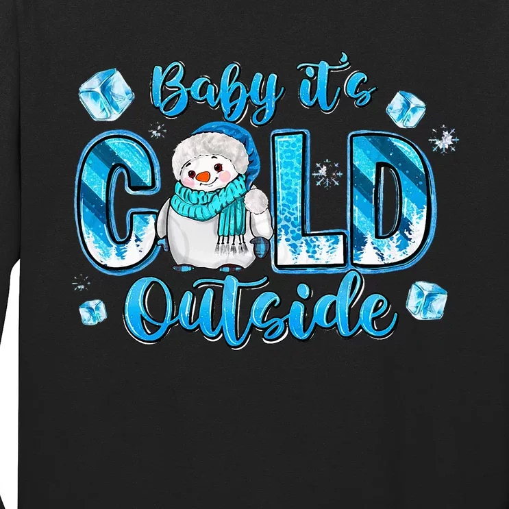 Baby ItS Cold Outside Christmas Snowman Family Matching Long Sleeve Shirt