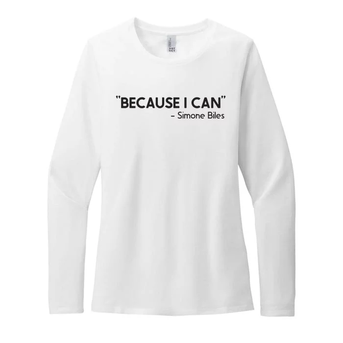 Because I Can Simone Biles Womens CVC Long Sleeve Shirt