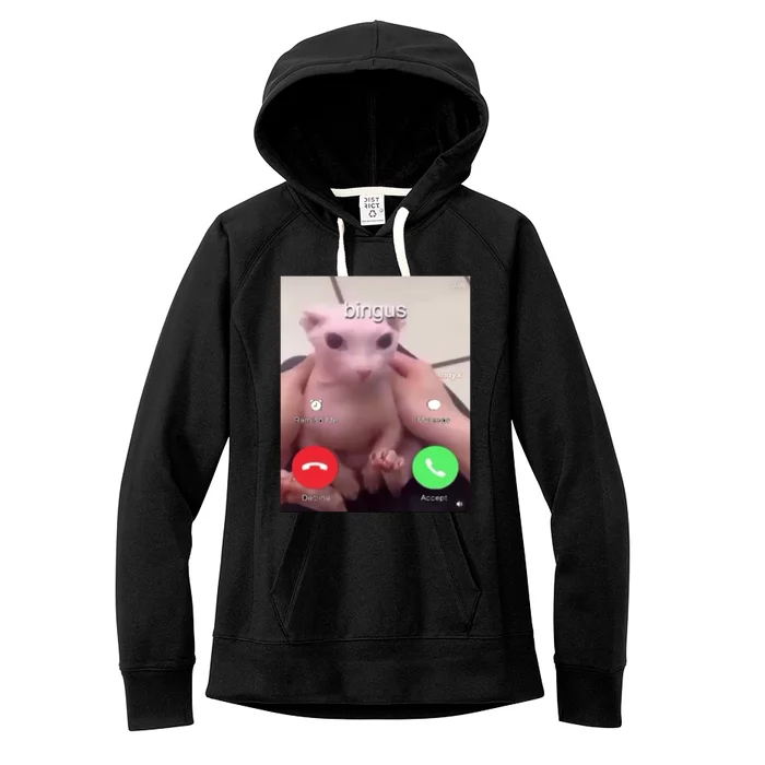 Bingus Is Calling My Beloved Hairless Sphinx Cat Gift Women's Fleece Hoodie