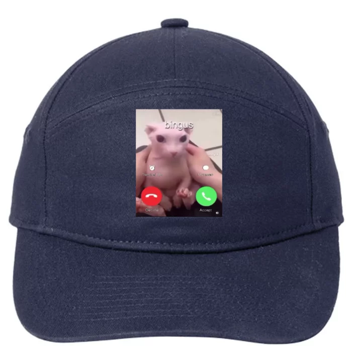 Bingus Is Calling My Beloved Hairless Sphinx Cat Gift 7-Panel Snapback Hat