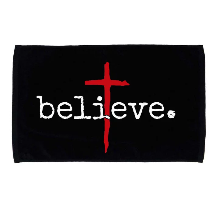 Believe In Cross Christian Saying Microfiber Hand Towel