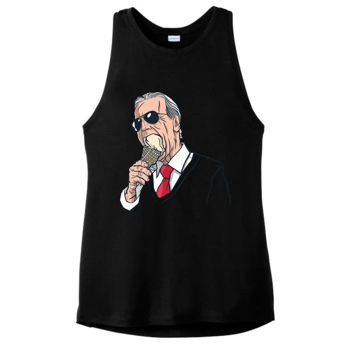 Biden Ice Cream Ladies Tri-Blend Wicking Tank