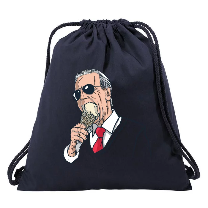 Biden Ice Cream Drawstring Bag