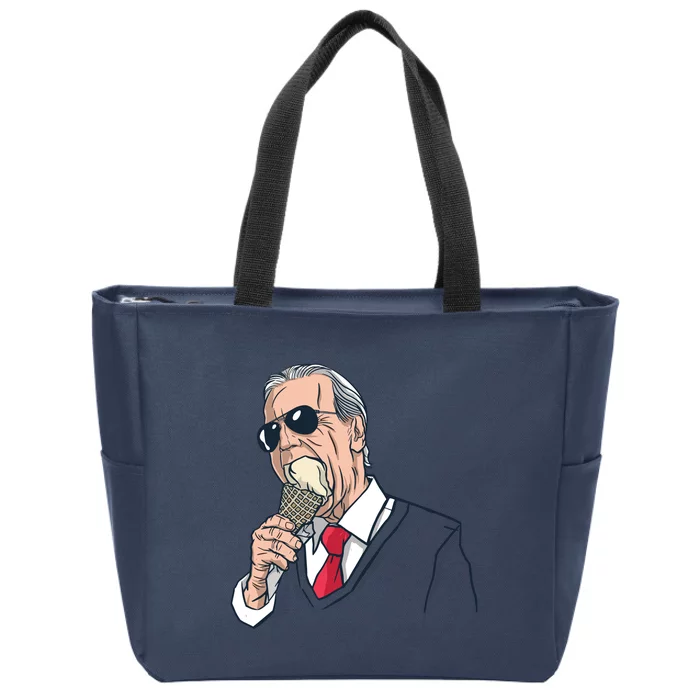 Biden Ice Cream Zip Tote Bag