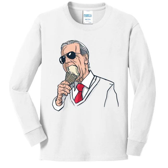 Biden Ice Cream Kids Long Sleeve Shirt