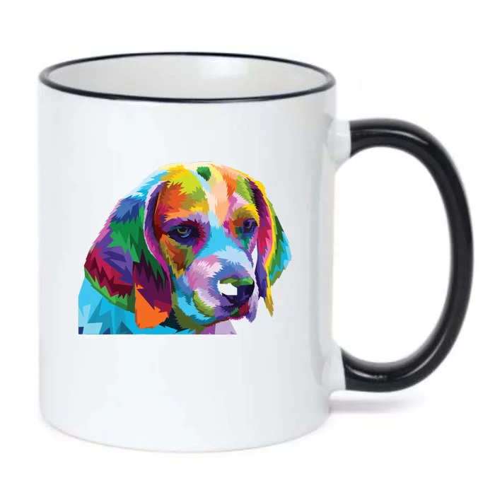 Beagle In Colorful Pop Art Design For Dog Owners Black Color Changing Mug