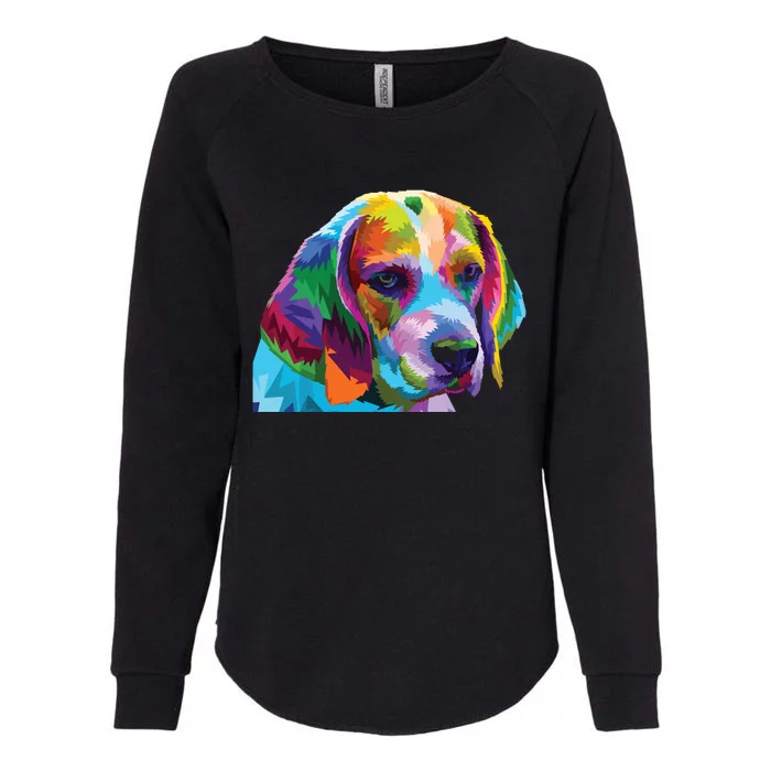 Beagle In Colorful Pop Art Design For Dog Owners Womens California Wash Sweatshirt