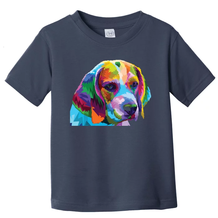 Beagle In Colorful Pop Art Design For Dog Owners Toddler T-Shirt