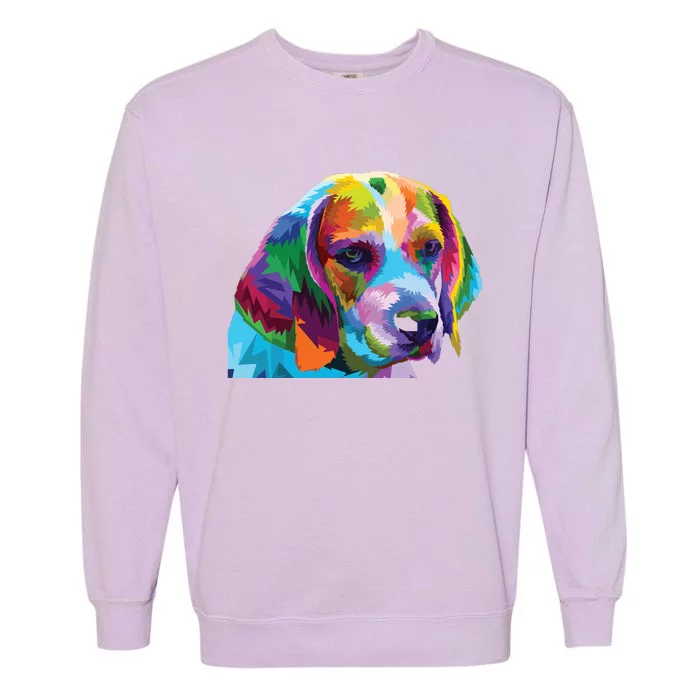 Beagle In Colorful Pop Art Design For Dog Owners Garment-Dyed Sweatshirt