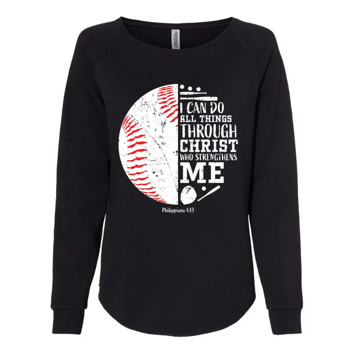 Baseball I Can Do All Thing Through Christ Who Strengthens Me Womens California Wash Sweatshirt