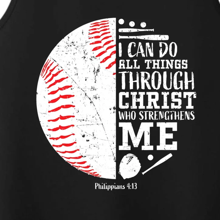 Baseball I Can Do All Thing Through Christ Who Strengthens Me Performance Tank