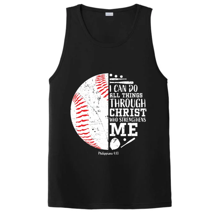 Baseball I Can Do All Thing Through Christ Who Strengthens Me Performance Tank