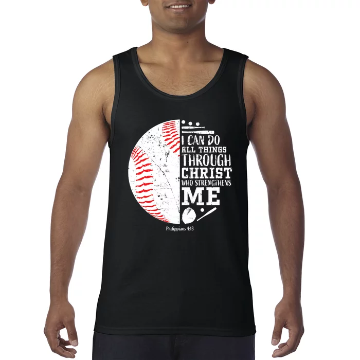 Baseball I Can Do All Thing Through Christ Who Strengthens Me Tank Top