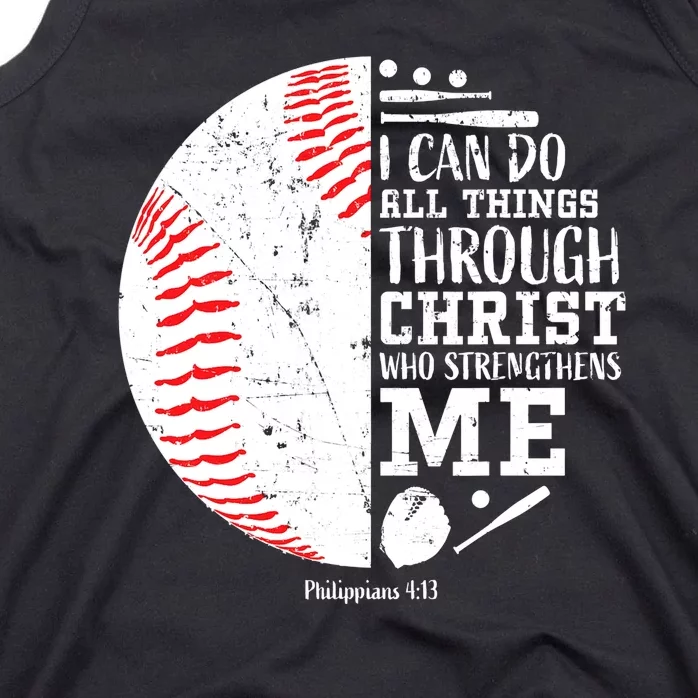 Baseball I Can Do All Thing Through Christ Who Strengthens Me Tank Top